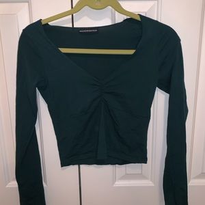 Brandy Melville Green Longsleeve Crop Top